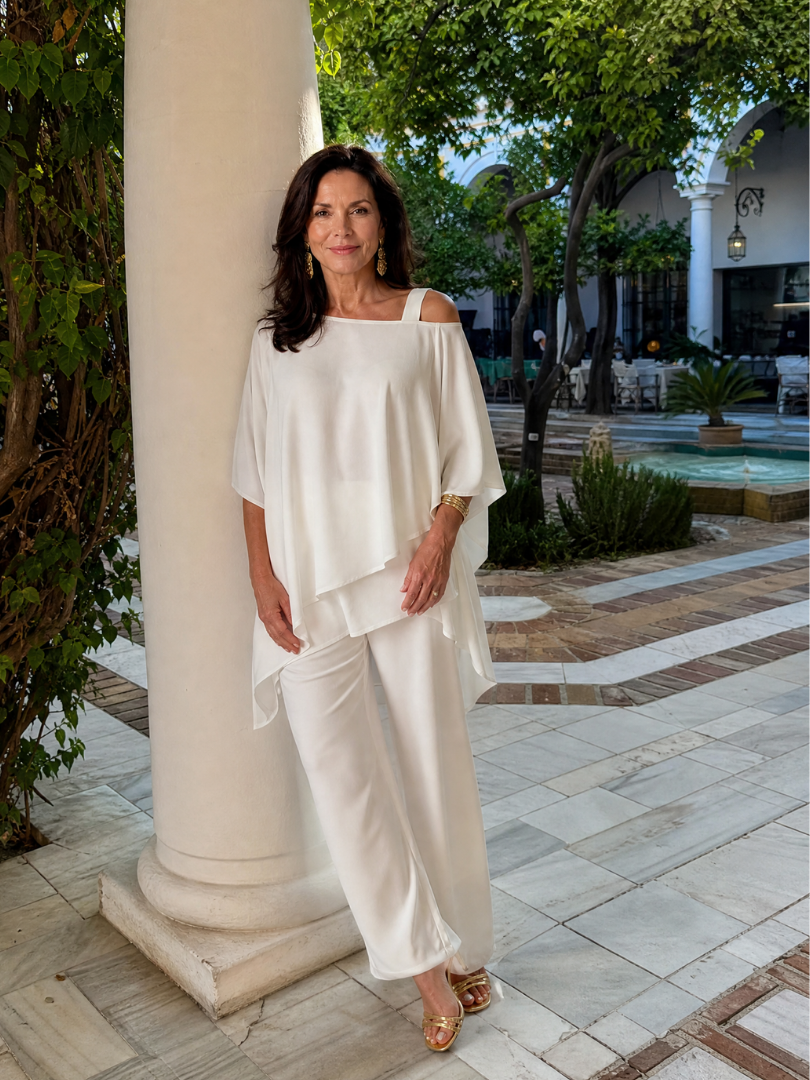 Aurelisse | Layered Asymmetrical Two Piece Pant Set