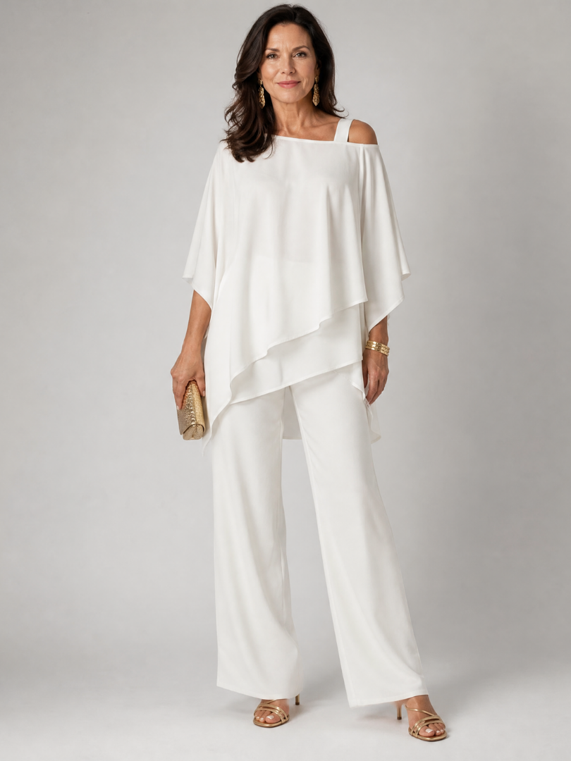 Aurelisse | Layered Asymmetrical Two Piece Pant Set