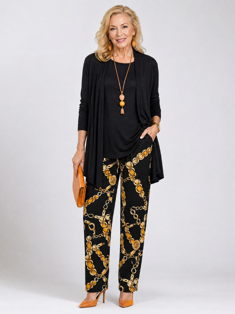 Ysoldea | Layered Tunic And Printed Pant Set