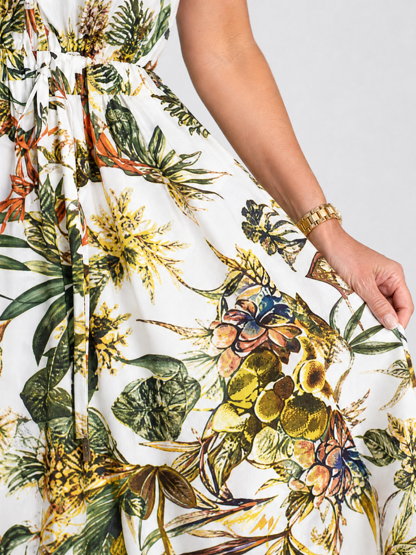 Evarisque | Tropical Print Sleeveless Maxi Dress