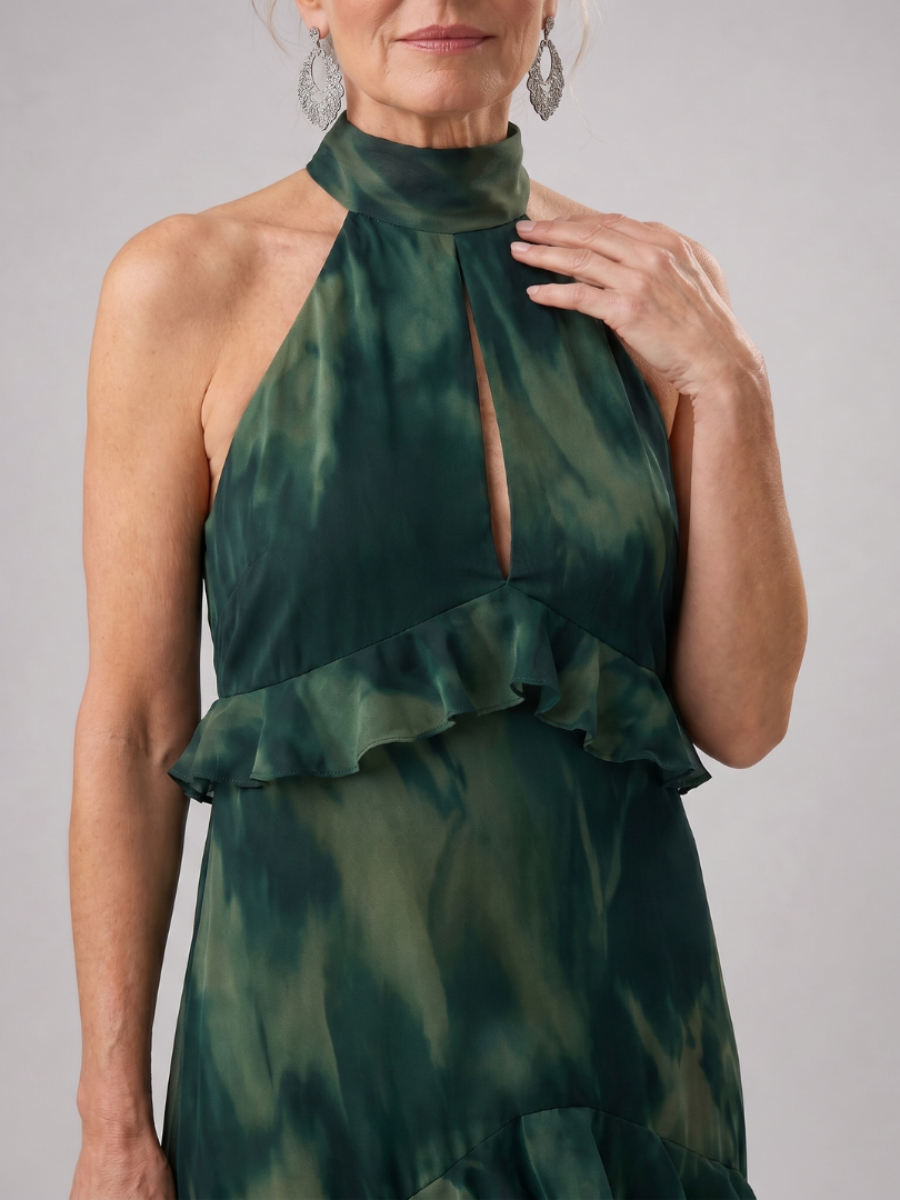 Azelith | Tiered Cutout Sleeveless Midi Dress