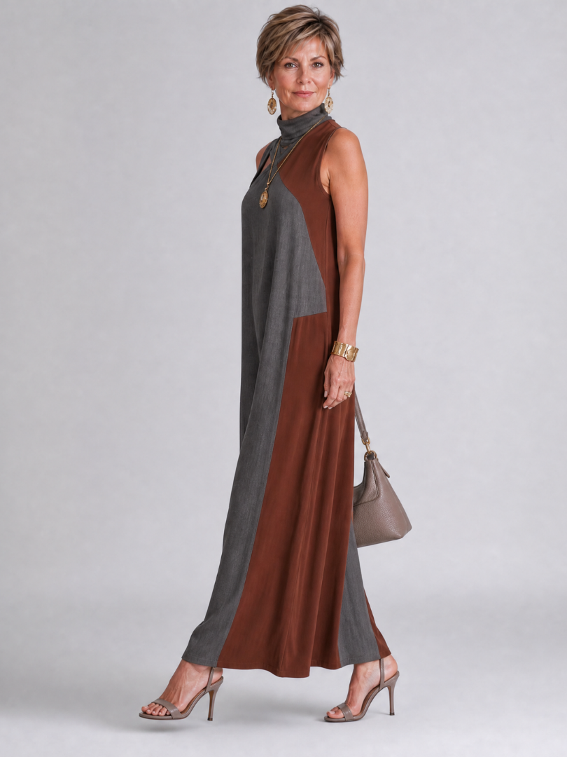 Zorynthia | Color Block Sleeveless Midi Dress