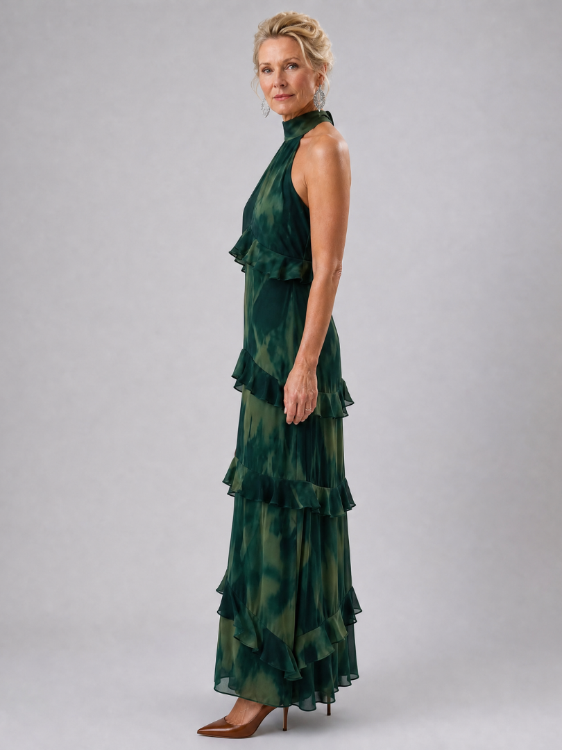 Azelith | Tiered Cutout Sleeveless Midi Dress