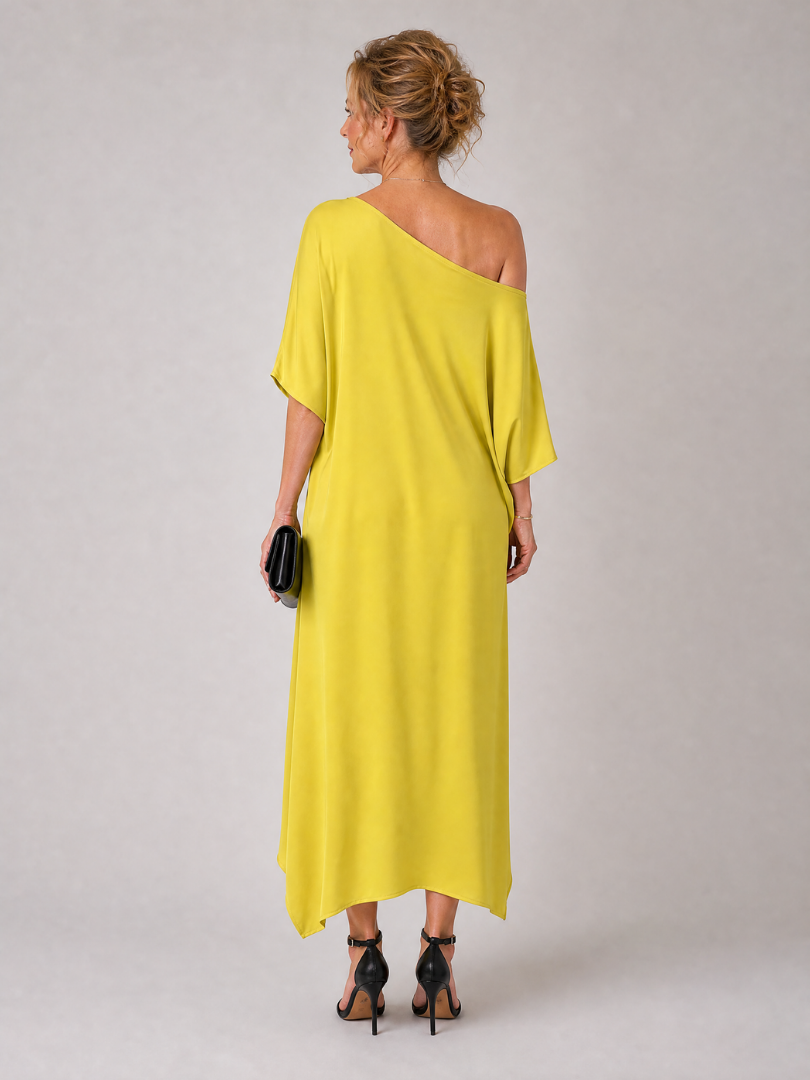 Zekel | One Shoulder Draped Midi Dress