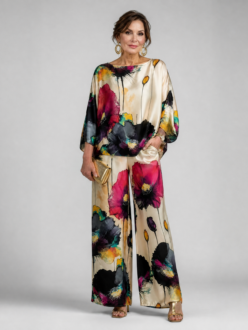 Zorielle | Floral Two Piece Pant Set