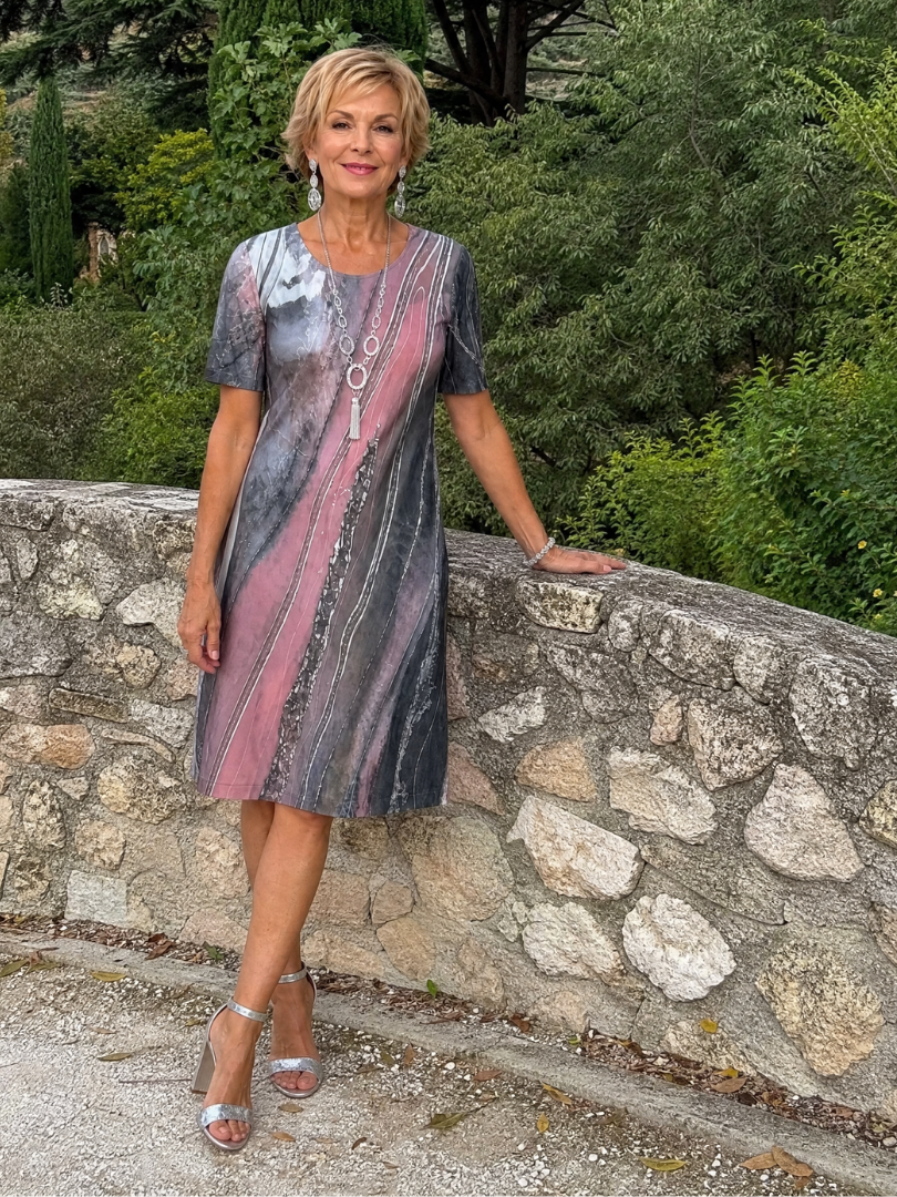 Virexia | Abstract Print Midi Dress
