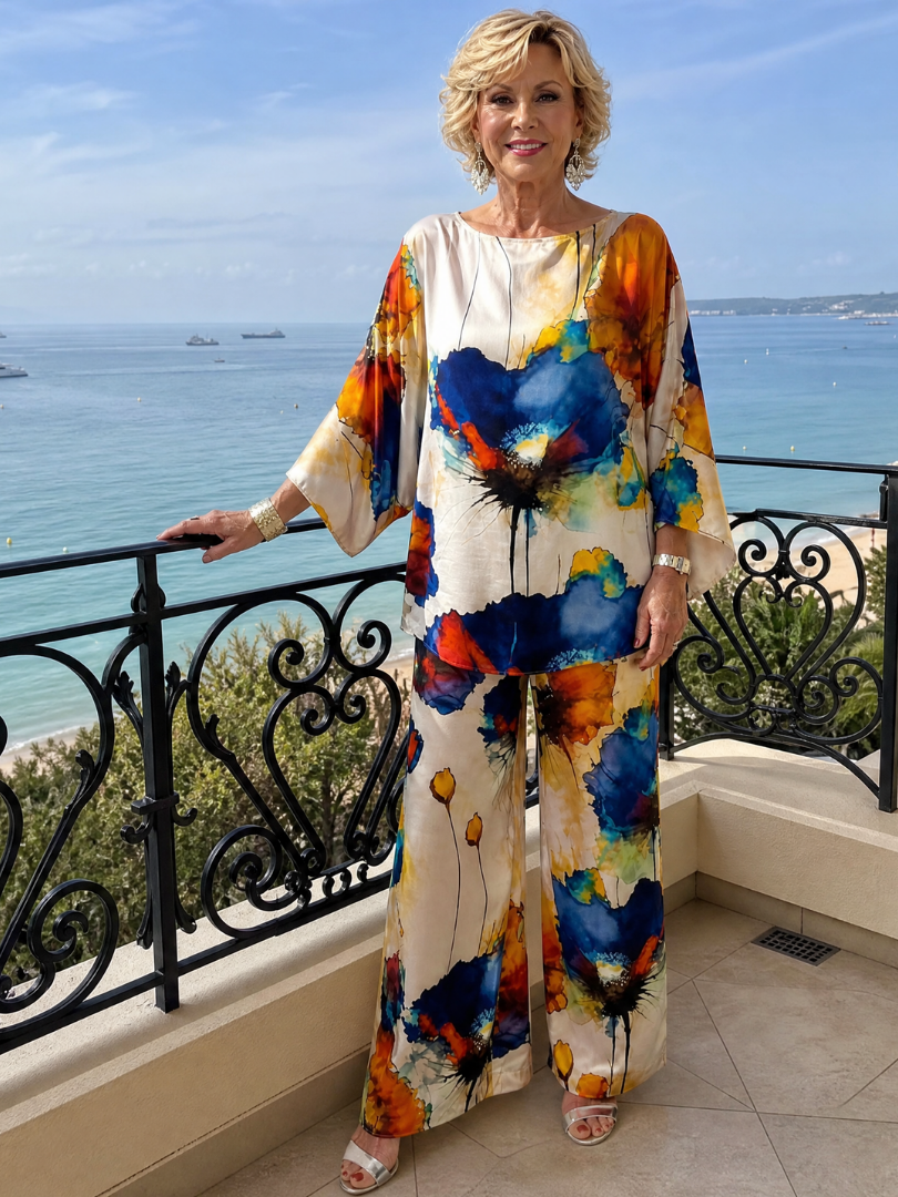 Zorielle | Floral Two Piece Pant Set