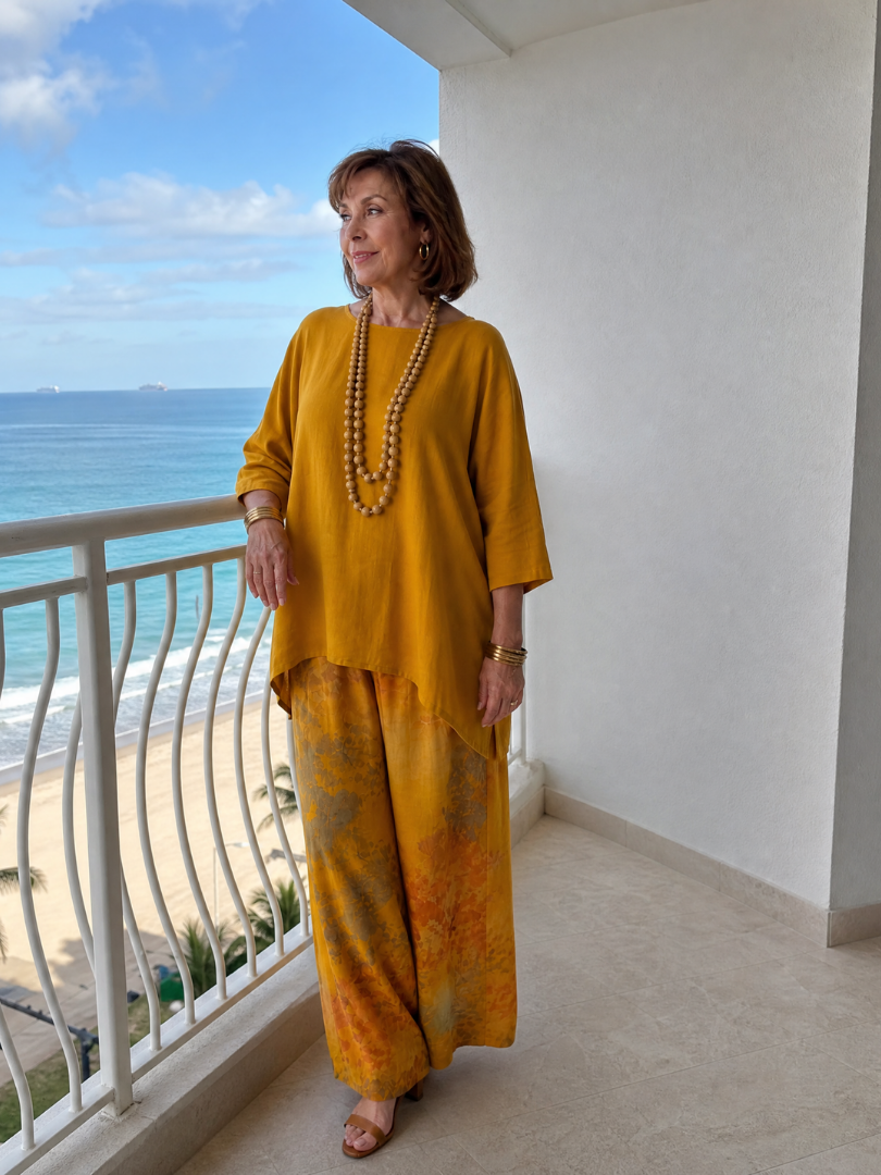 Talvienne | High Low Tunic And Wide Leg Pant Set