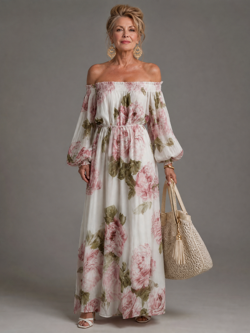 Euram | Off Shoulder Floral Maxi Dress
