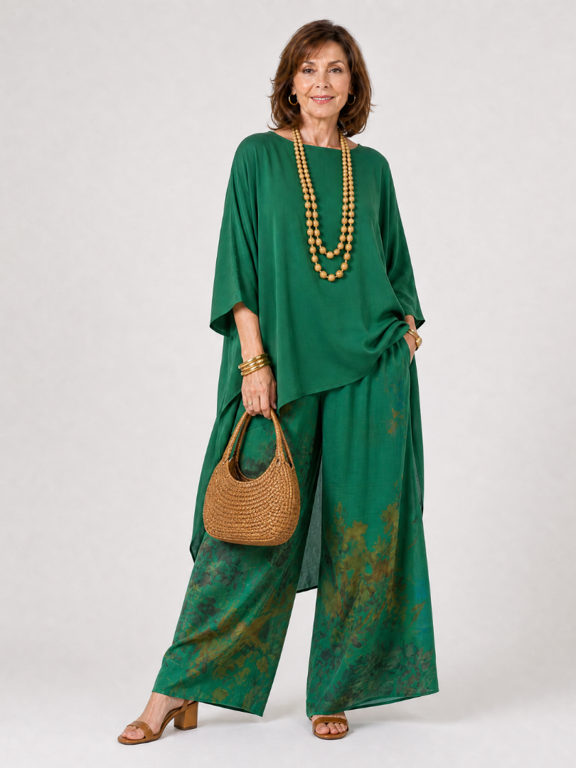 Talvienne | High Low Tunic And Wide Leg Pant Set