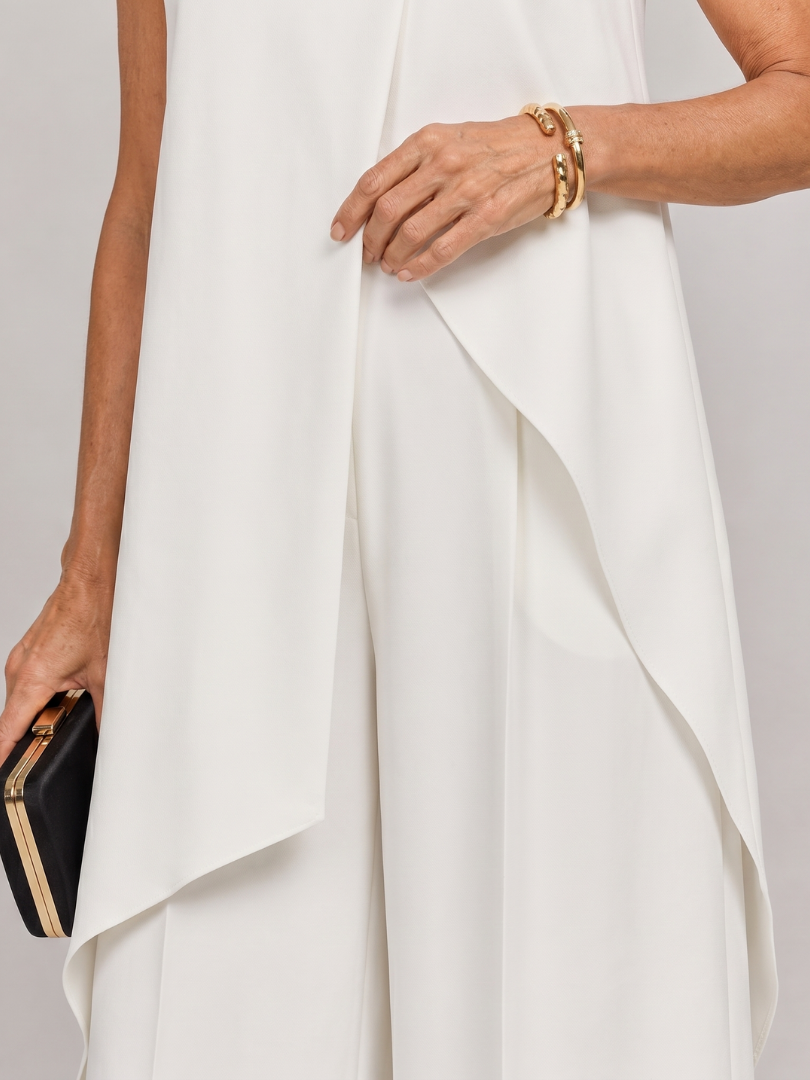 Cozima | Sleeveless Mock Neck Draped Jumpsuit