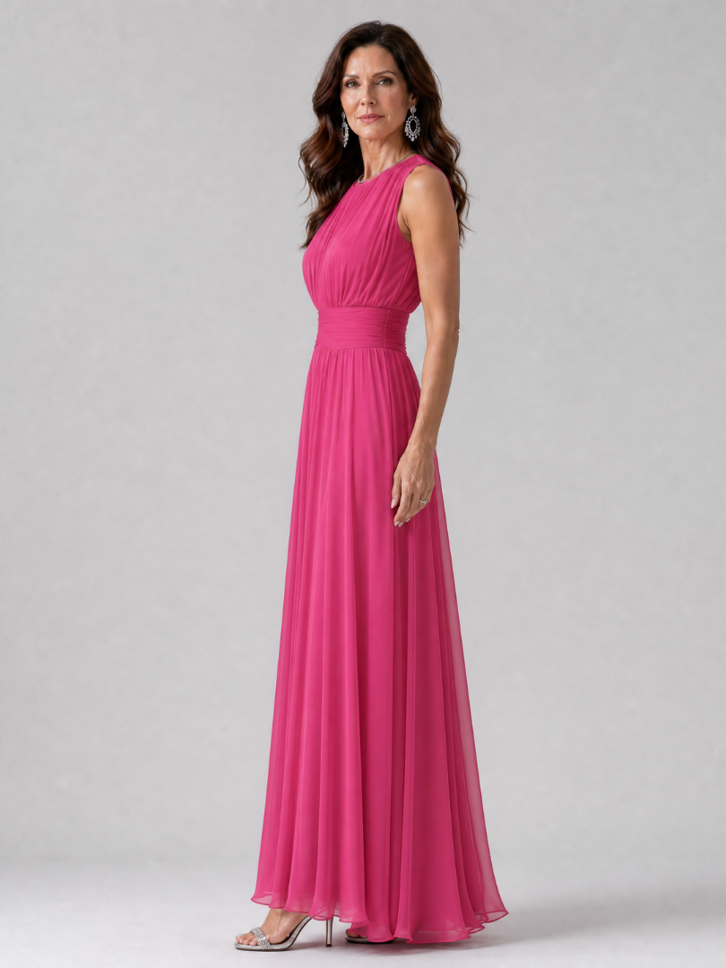 Simran | Sleeveless Gathered Waist Midi Dress