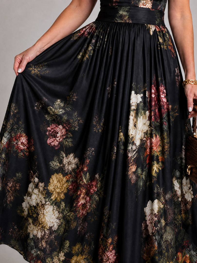 Vimoza | Floral Keyhole Midi Dress