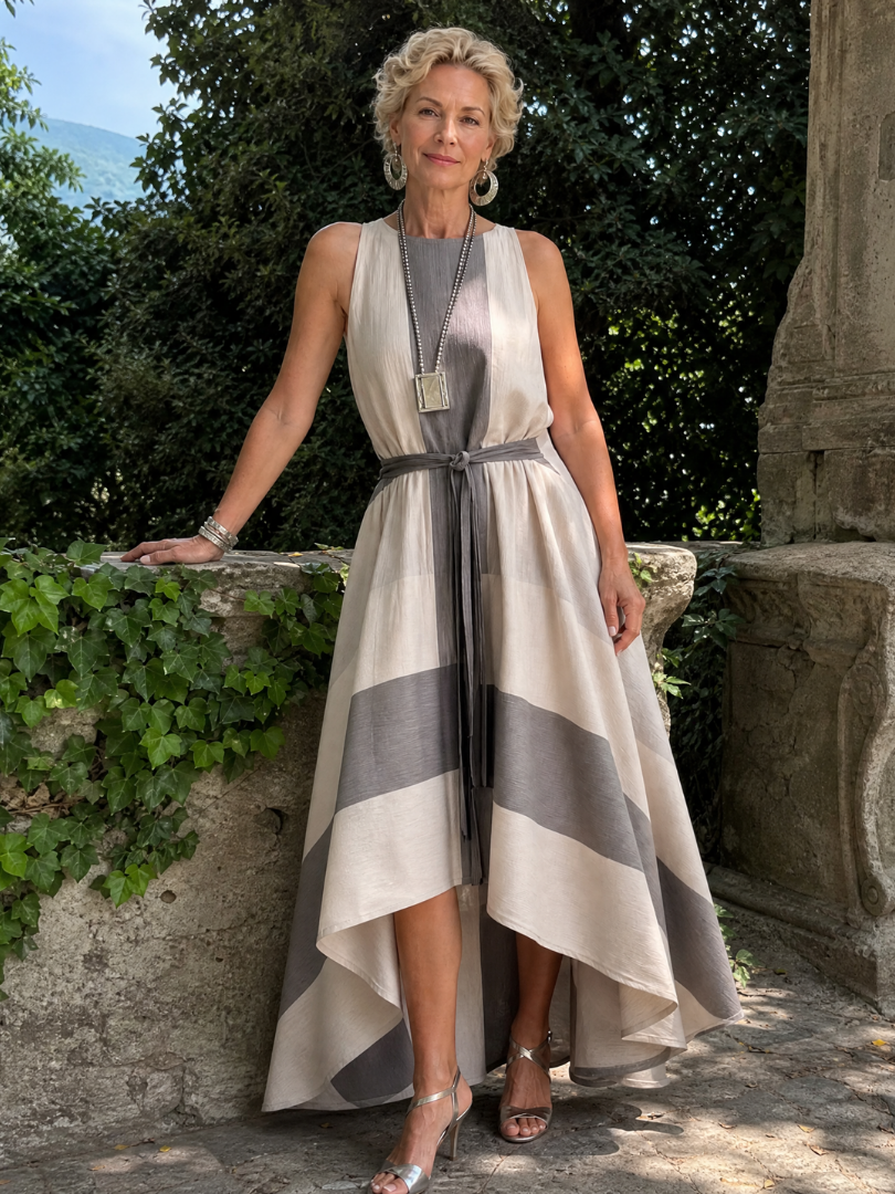 Aureliax | Sleeveless High Low Midi Dress