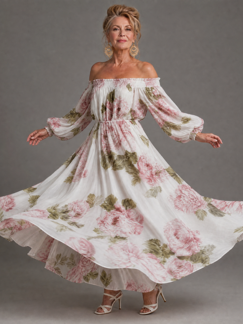 Euram | Off Shoulder Floral Maxi Dress