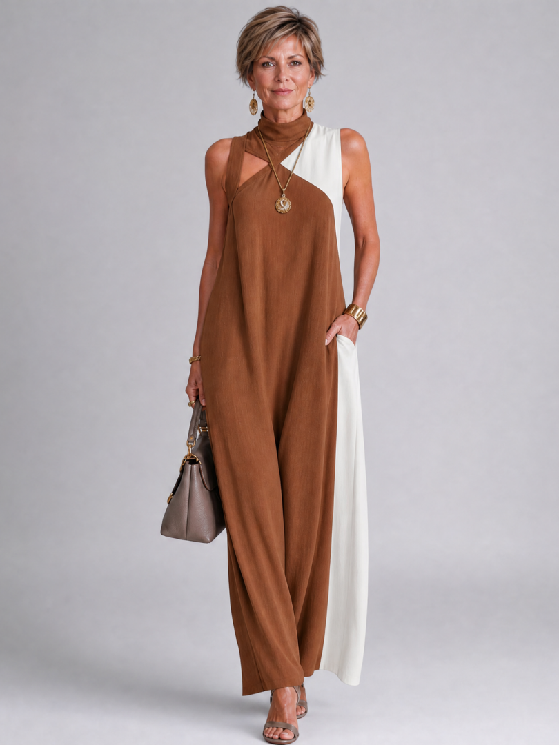 Zorynthia | Color Block Sleeveless Midi Dress