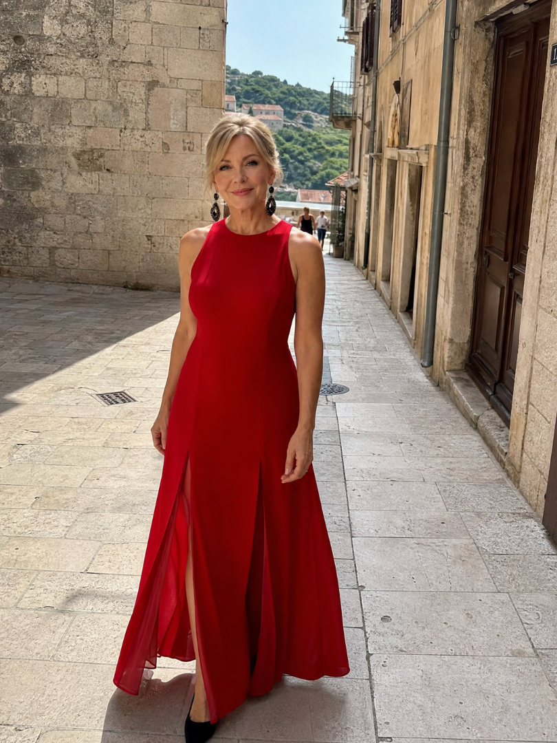 Vion | Sleeveless High Neck Maxi Dress